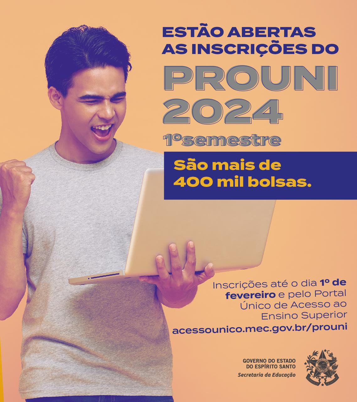 SEDU - Inscrições abertas para Prouni 2024
